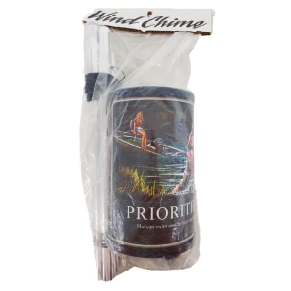 Buckwear "PRIORITIES" Funny Saying WIND CHIME Fisherman 30" - Image 3