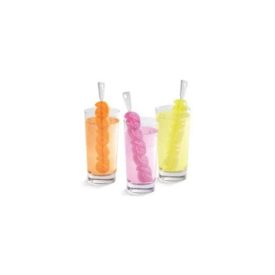 Wilton Party Fruit Ice Cube Tray Silicone Mold 3 Swizzel Sticks Kebob