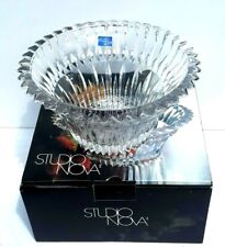 Clear Crystal 10 Hostess Centerpiece Bowl Cut Crystal Studio Nova FACETS Japan