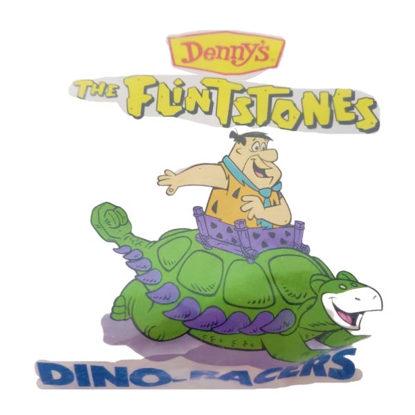 1991 Denny's Flintstones Dino-Racers Dino on Woolly Mammoth Pull Back Toy - Image 3