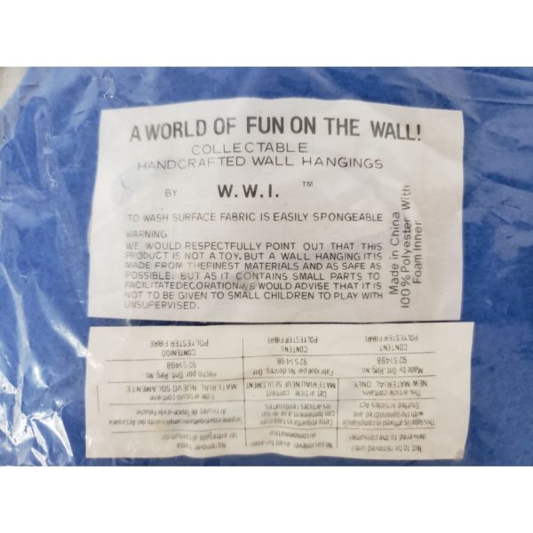 Vintage A World of Fun on the Wall Handcrafted Nursery Wall Hanging 25" x 16" - Blue Bunny Rabbit - Image 4