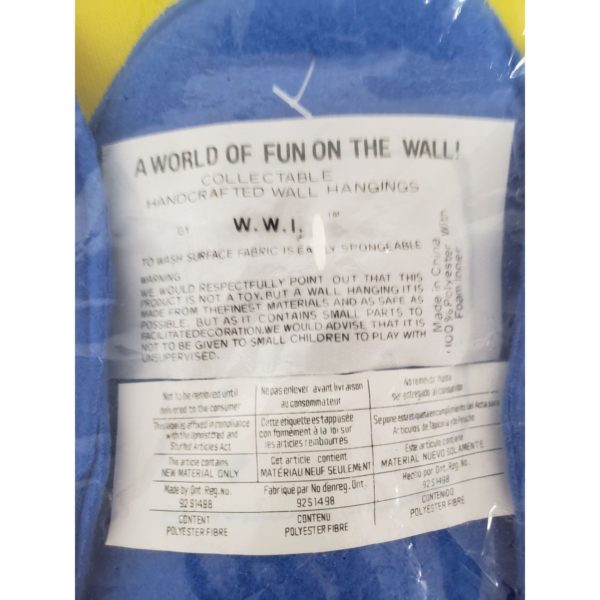 Vintage A World of Fun on the Wall Handcrafted Nursery Wall Hanging 22" x 18" - Blue Mouse - Image 4