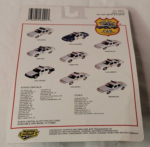 1997 Road Champs State Capitol Police Series 1:43 Diecast - Springfield Illinois Police Patrol Car - Image 7