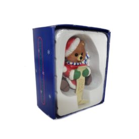 Vintage 1980s Handpainted Teddy Bear Stocking Hanger - Letter To Santa