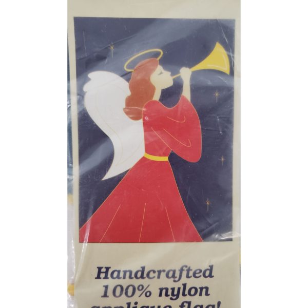 Vintage 1996 In the Wind Trumpeting Angel Decorative Flag Large 28”x40” - Image 3