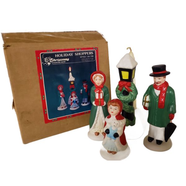 Vintage 1985 Christmas Around the World House of Lloyd Holiday Shoppers Figurines Set of 4 - Image 3