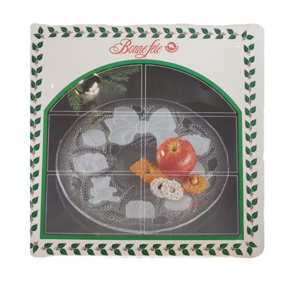 Bonne Fete San Marco 12 1/2" Holiday Pastry Platter Frosted Design Made In West Germany - Image 4