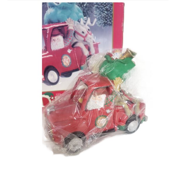 Dillard's Santa In Pickup w/ Reindeer Ornament 6" x 5" - Image 3