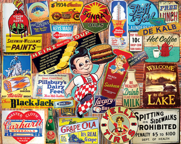 White Mountain "Vintage Signs" 1000 Piece Jigsaw Puzzle - Image 3