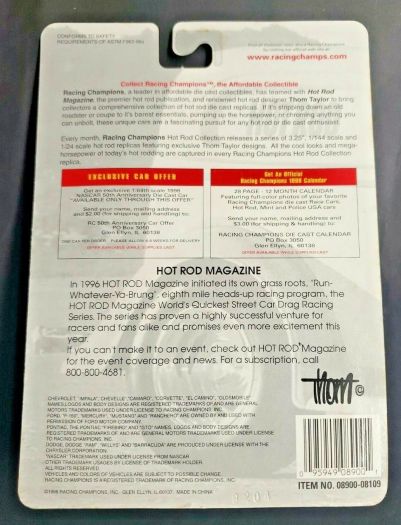 1998 Racing Champions Hot Rod Mag 1950 Ford Coupe Metallic Purple Flames Diecast 1:58 Scale - Image 5