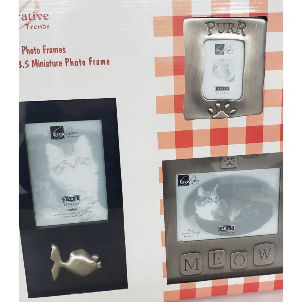 Decorative Trends Pet Gift Pack Cat Photo Frame Set Pewter by Wilton - Image 3