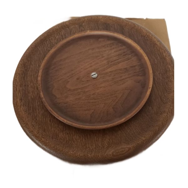 Vintage Resin Lazy Susan Brown With Copper Base And Handle 1970’s Size 13” - Image 4