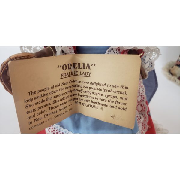 Vintage 1981 Gambina Doll "Odelia" Praline Lady 11" Creole Ethnic Hand Made New Orleans - Image 4