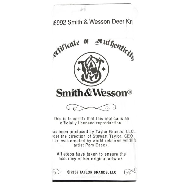 2005 Taylor Brands Smith & Wesson Scrimshaw 8 Point Buck Whitetail Mule Deer Folding Pocket Knife - Image 3