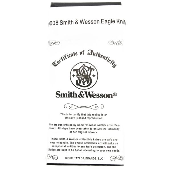2006 Taylor Brands Smith & Wesson Scrimshaw American Eagle Folding Pocket Knife - Image 3