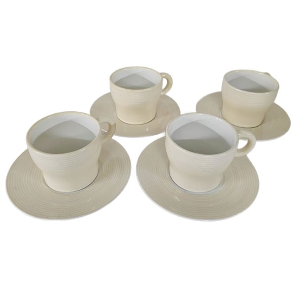 Michael Graves Cup & Saucer Set of 4 YELLOW With 4 Different Leaf Motifs - Image 3