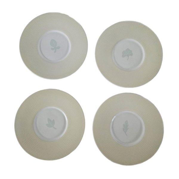 Michael Graves Cup & Saucer Set of 4 YELLOW With 4 Different Leaf Motifs - Image 4