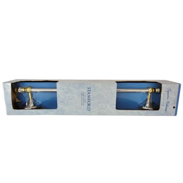 Stamford 18" Towel Bar & Robe Hook Set Chrome & Brass Finish, Signature Bathware by Bath Unlimited - Image 5