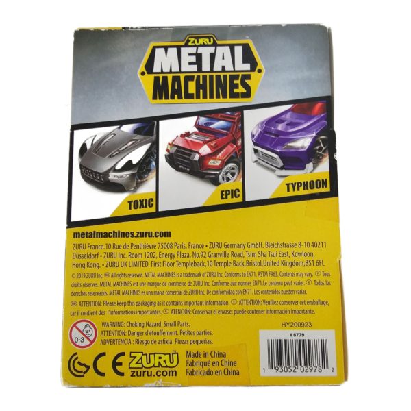Zuru Metal Machines 1:64 Die Cast Cars 3-Pack - "Toxic" High Perf, "Epic" Rescue, "Typhoon" Import Race Car - Image 3
