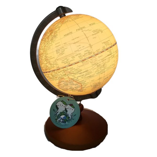 Fun Globe 5 inch Dia. Illuminated Rechargeable Globe with Touch Light (Tan) - Image 3
