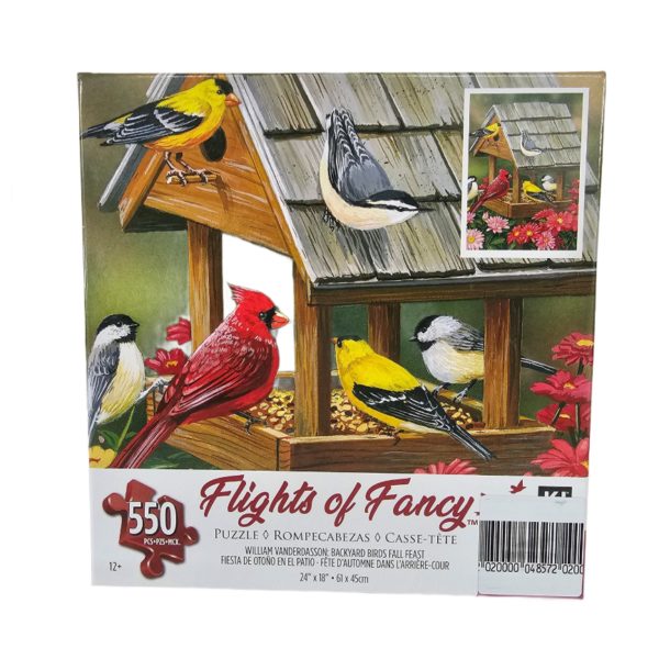 Flights of Fancy "Backyard Birds Fall Feast" 550 Piece Puzzle 24"x18" - Image 3