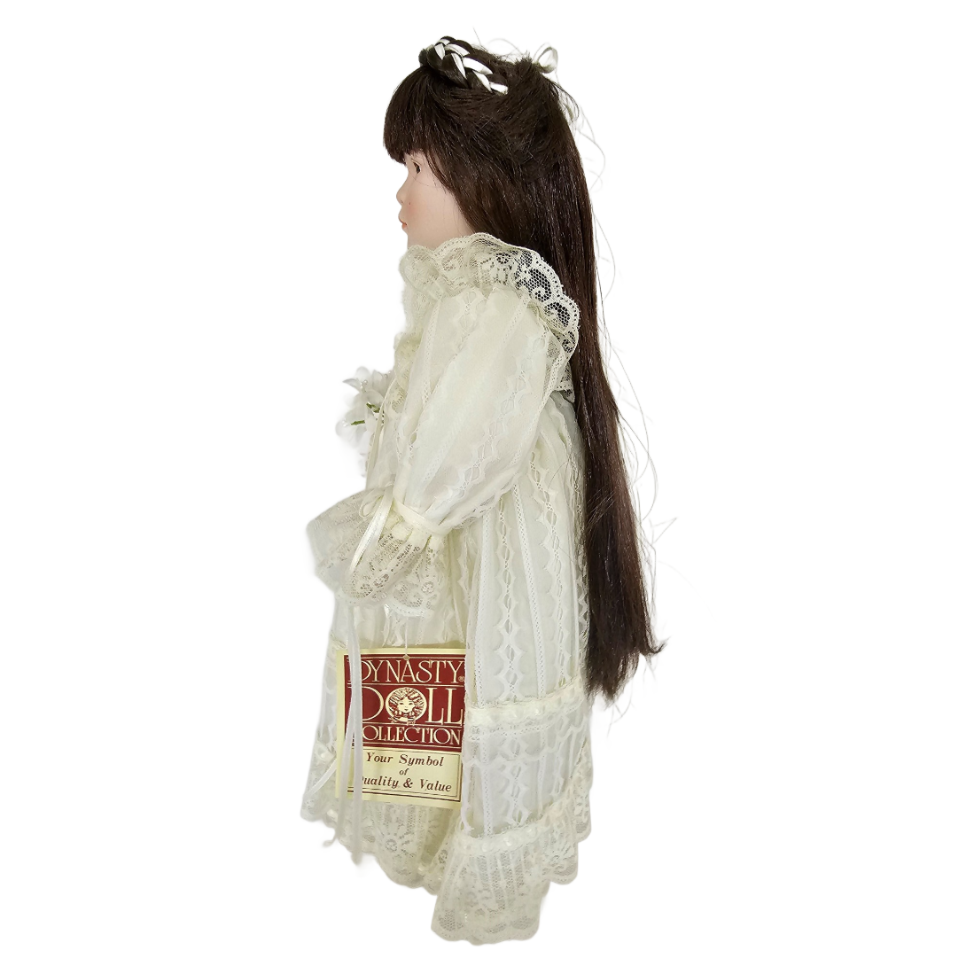 Vintage Dynasty Doll "Eva" Vintage Wedding Dress Porcelain Doll 17" - Image 3