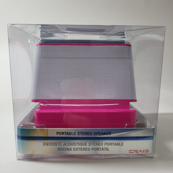 Craig Electronics Portable Bluetooth Wireless Stereo Speaker (Pink) - Image 3