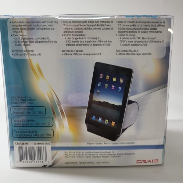 Craig Electronics Portable Bluetooth Wireless Stereo Speaker (Blue) - Image 4