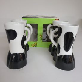Ceramic Cowfeet Coffee Mugs Collectible Gift Box Set of 4