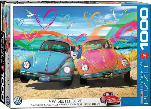 Assorted Puzzles 4 Pack Bundle: Turtles Ocean Voyage Jigsaw Puzzle, 1500 Pieces, VW Beetle Love 1000 Piece Jigsaw Puzzle, White Terrier Puppies 24 Piece Puzzle, F.X. Schmid Animal Paradise Jigsaw Puzzle 1000 Piece - Image 4