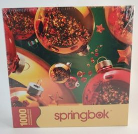 2004 Springbok "Season of Reflection" 1000 Piece Jigsaw Puzzle Glass Ball Christmas Ornaments
