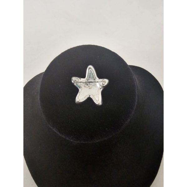 Vintage Swarovski Austrian Crystal Pave Starfish Silver Tone Pin Brooch 1 Inch - Image 3