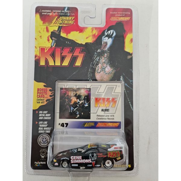 Johnny Lightning KISS Gene Simmons 1:64 Diecast Car w/KISS ALIVE Album Photo Card #47