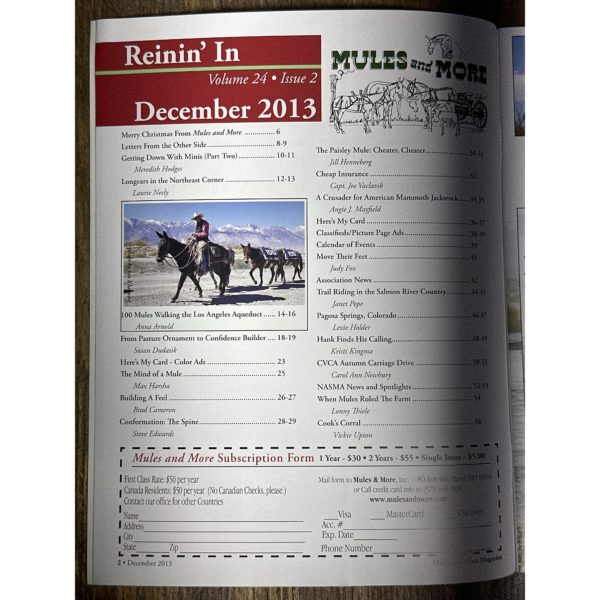 Mules and More - Dec. 2013 Vol. 24 Issue 2 (Back Issue Magazine) - Image 3