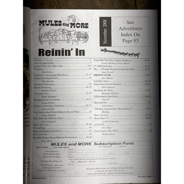 Mules and More - Nov. 2008 Vol. 19 Issue 1 (Back Issue Magazine) - Image 3