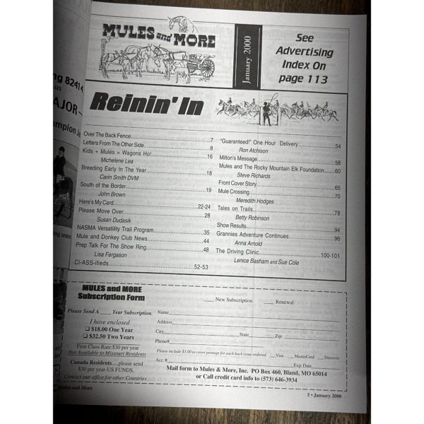 Mules and More - Jan. 2000 Vol. 10 Issue 2 (Back Issue Magazine) - Image 3