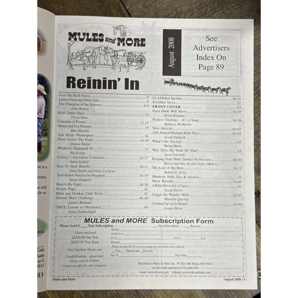 Mules and More - Aug. 2008 Vol. 18 Issue 10 (Back Issue Magazine) - Image 3