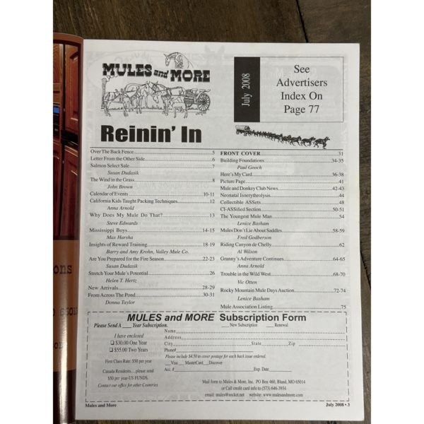Mules and More - Jul. 2008 Vol. 18 Issue 9 (Back Issue Magazine) - Image 3