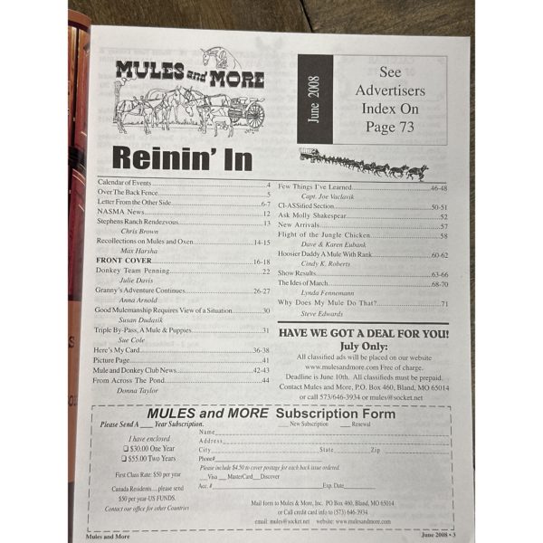 Mules and More - Jun. 2008 Vol. 18 Issue 8 (Back Issue Magazine) - Image 3