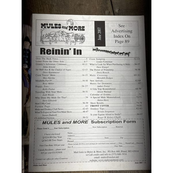 Mules and More - Jun. 2007 Vol. 17 Issue 8 (Back Issue Magazine) - Image 3