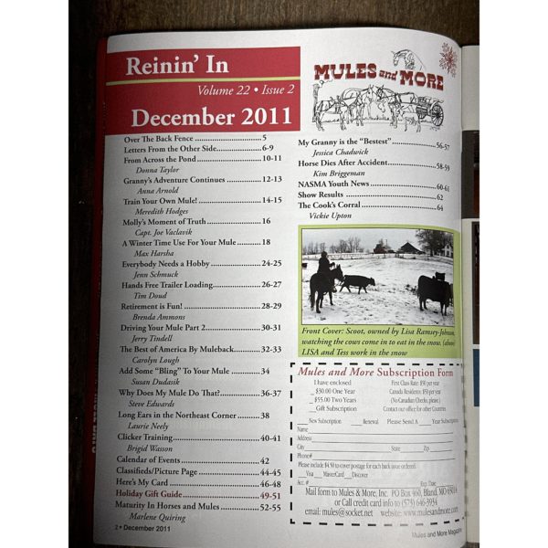 Mules and More - Dec. 2011 Vol. 22 Issue 2 (Back Issue Magazine) - Image 3