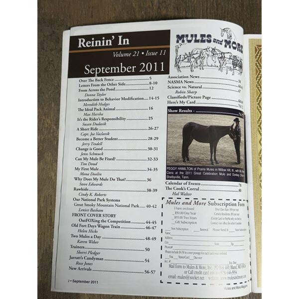 Mules and More - Sept. 2011 Vol. 21 Issue 11 (Back Issue Magazine) - Image 3