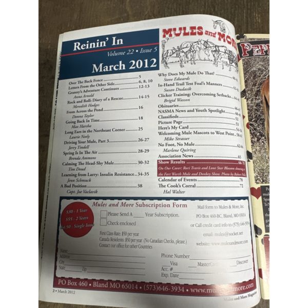 Mules and More - Mar. 2012 Vol. 22 Issue 5 (Back Issue Magazine) - Image 3