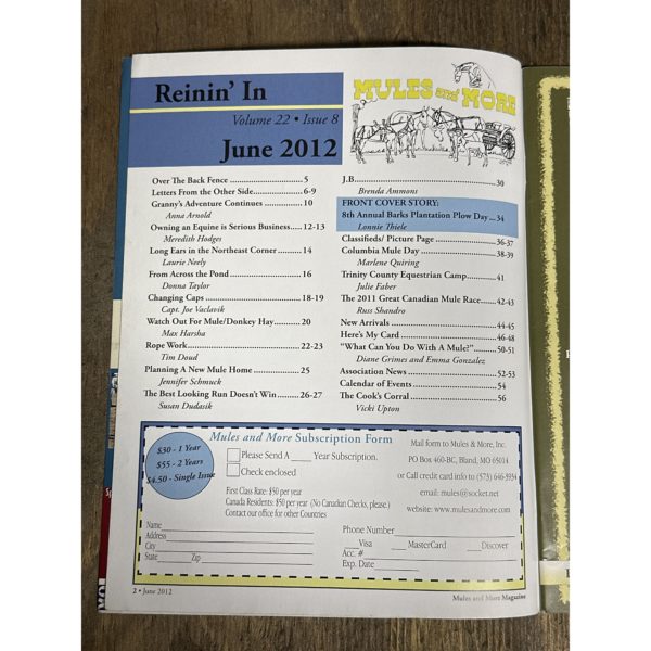 Mules and More - Jun. 2012 Vol. 22 Issue 8 (Back Issue Magazine) - Image 3