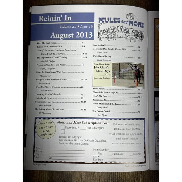 Mules and More - Aug. 2013 Vol. 23 Issue 10 (Back Issue Magazine) - Image 3