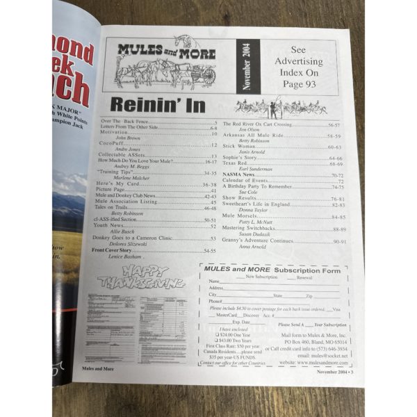 Mules and More - Nov. 2004 Vol. 15 Issue 1 (Back Issue Magazine) - Image 3