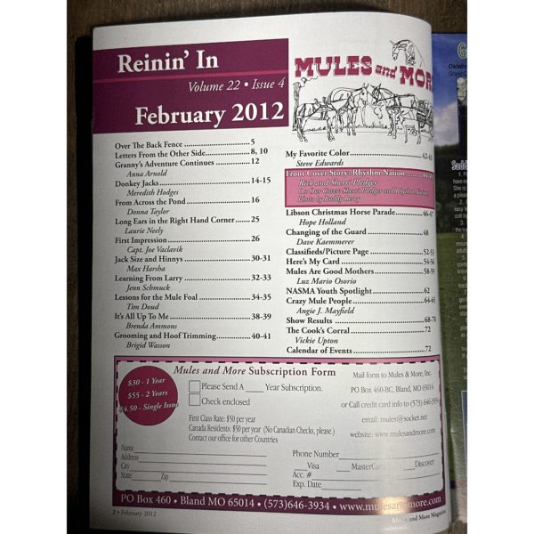 Mules and More - Feb. 2012 Vol. 22 Issue 4 (Back Issue Magazine) - Image 3