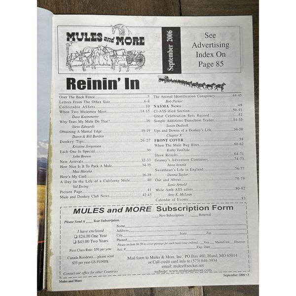Mules and More - Sept. 2006 Vol. 16 Issue 11 (Back Issue Magazine) - Image 3