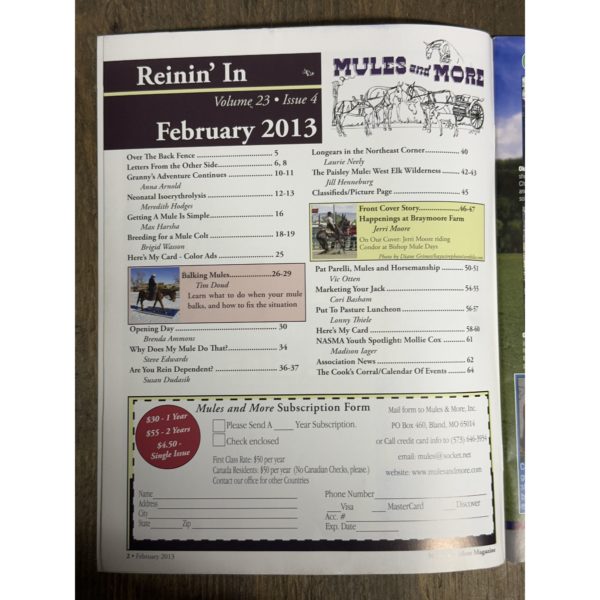 Mules and More - Feb. 2013 Vol. 23 Issue 4 (Back Issue Magazine) - Image 3