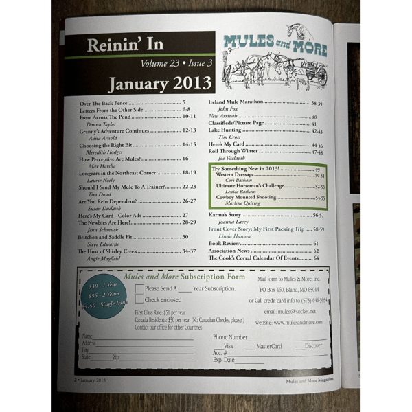 Mules and More - Jan. 2013 Vol. 23 Issue 3 (Back Issue Magazine) - Image 3